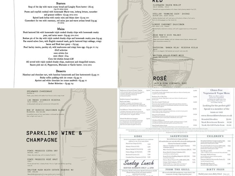 The Boshaw Trout Menu