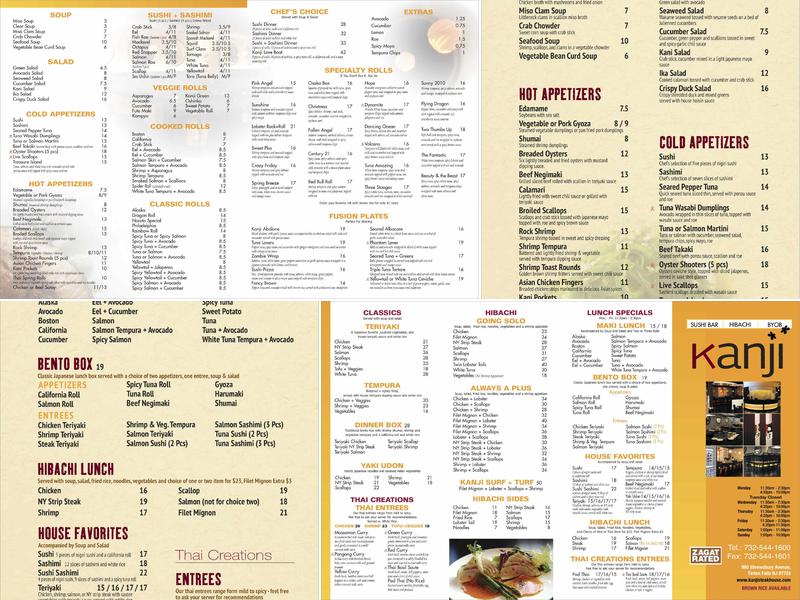 Kanji Steakhouse and Sushi Menu