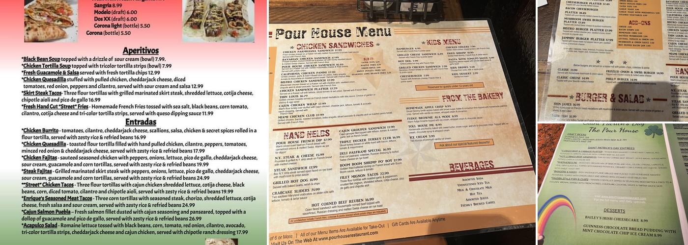 Pour House Menu