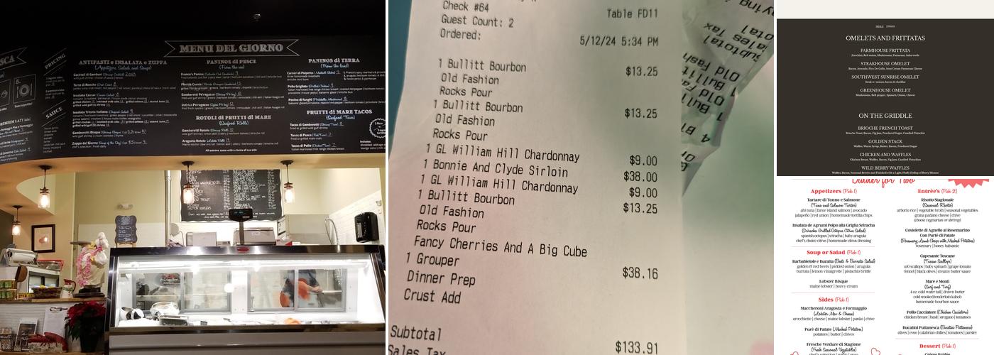 Vault 232 Restaurant and Bar Menu