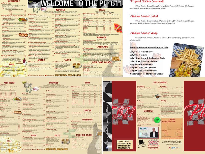 Pit 611 Sports Bar & Grill Menu