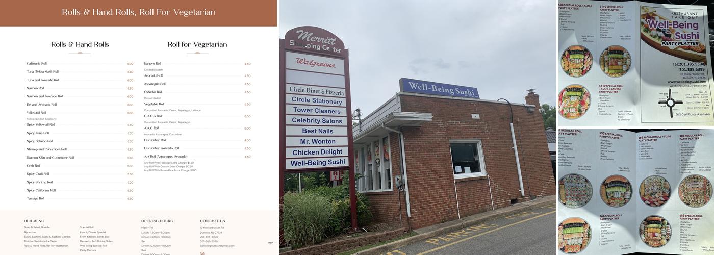 Well-Being Sushi Menu