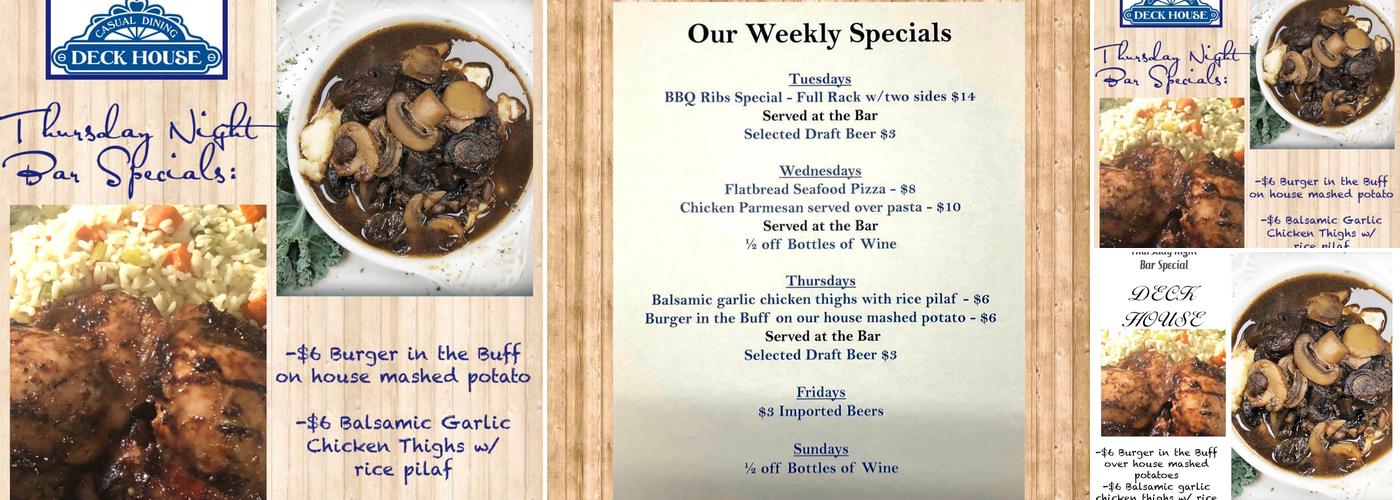 Deck House Menu