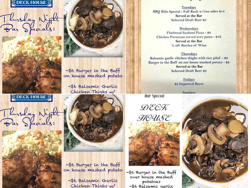 Deck House Menu