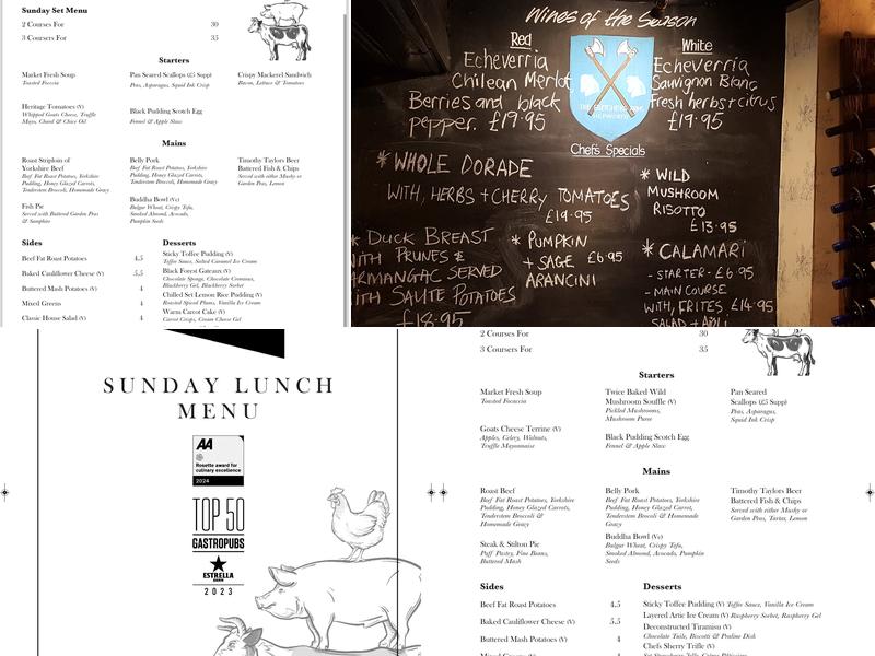 The Butchers Arms Menu