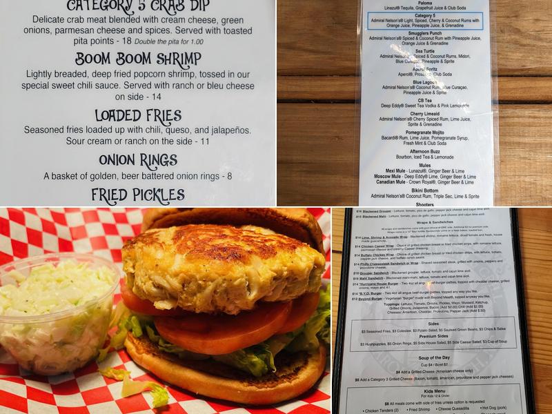 Hurricane Alley's Menu