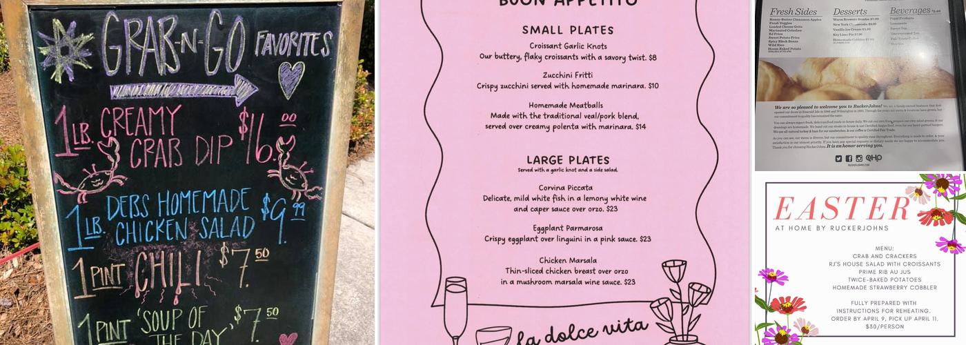 Rucker Johns Restaurant Menu