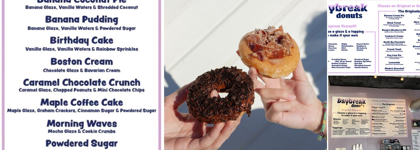 Daybreak Donuts Menu