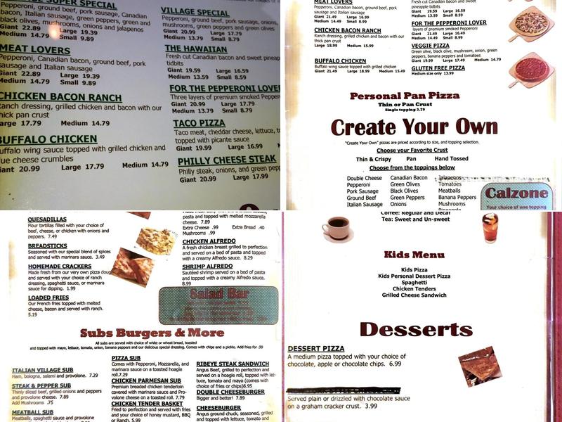 Pizza Village Of Beulaville Menu