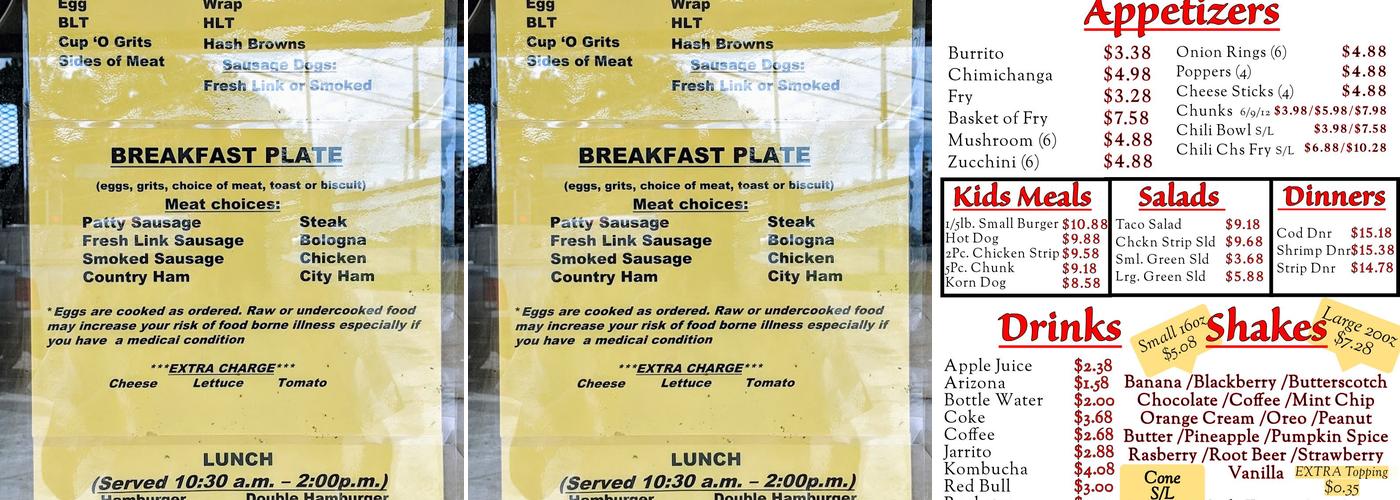 Burger Shack Menu