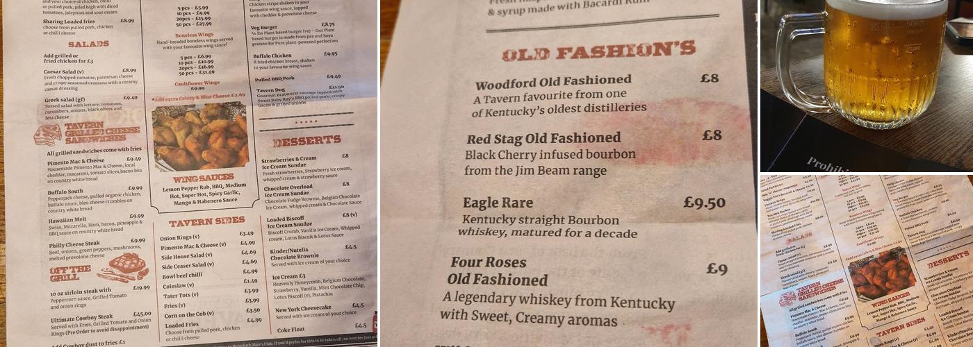 Holmfirth Tavern Menu