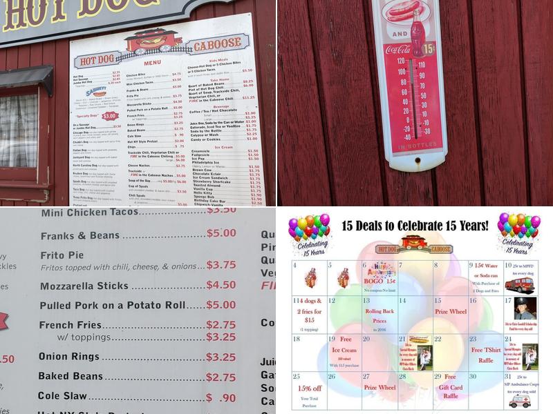Hot Dog Caboose Menu