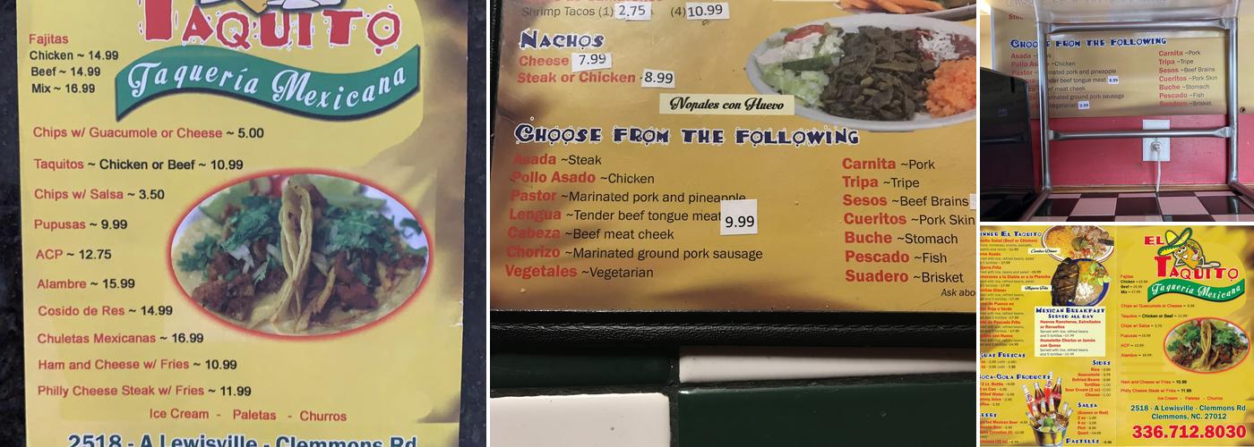 El Taquito Menu