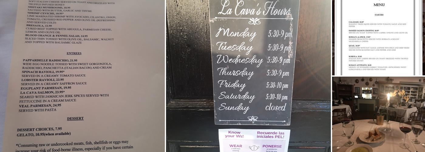 La Cava Restaurant Menu