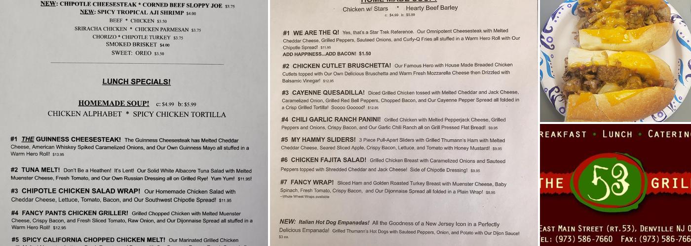 The 53 Grill Menu