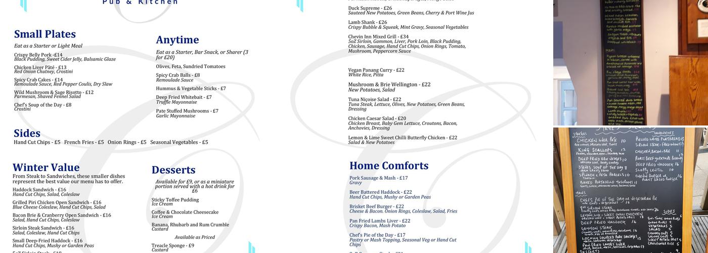 The Chevin Inn Menu