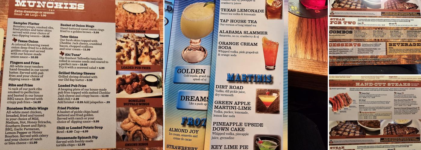 Texas Steak & Tap House Menu