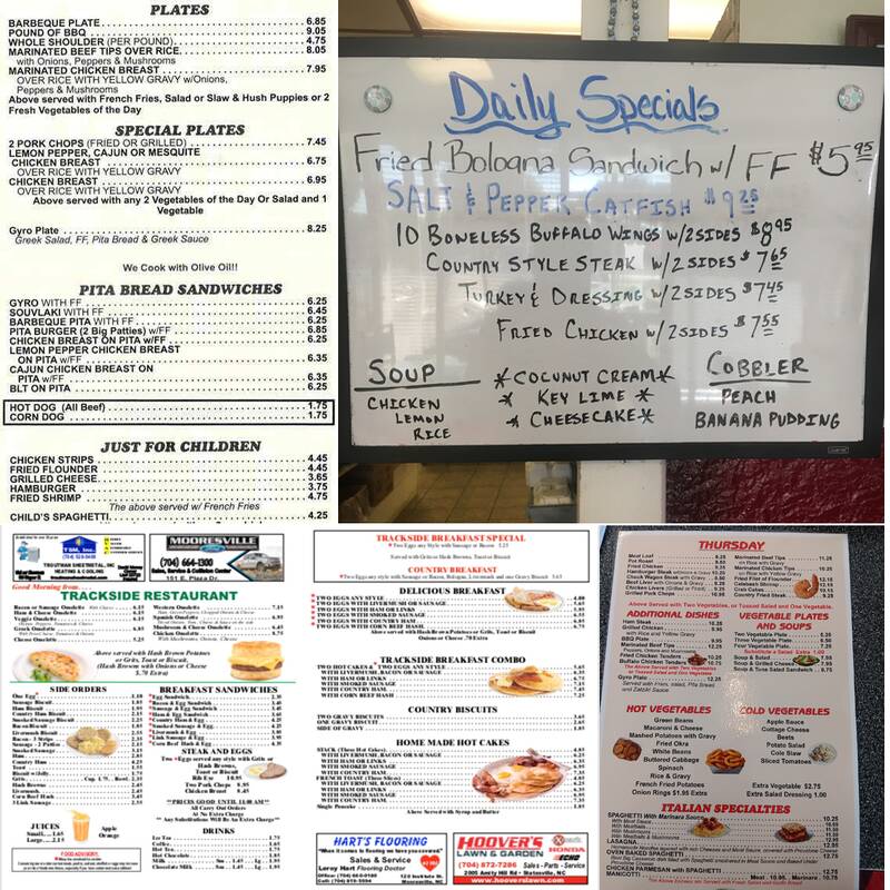 Trackside Restaurant, Mooresville Menu, Reviews (192), Photos (68