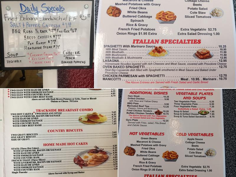 Trackside Restaurant Menu