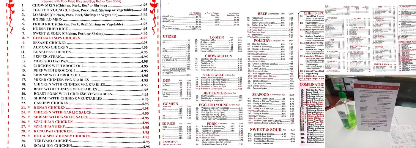Chu's Express Menu