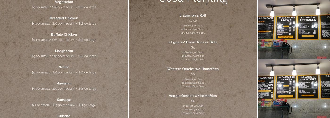 10th Avenue Pizza & Cafe Menu