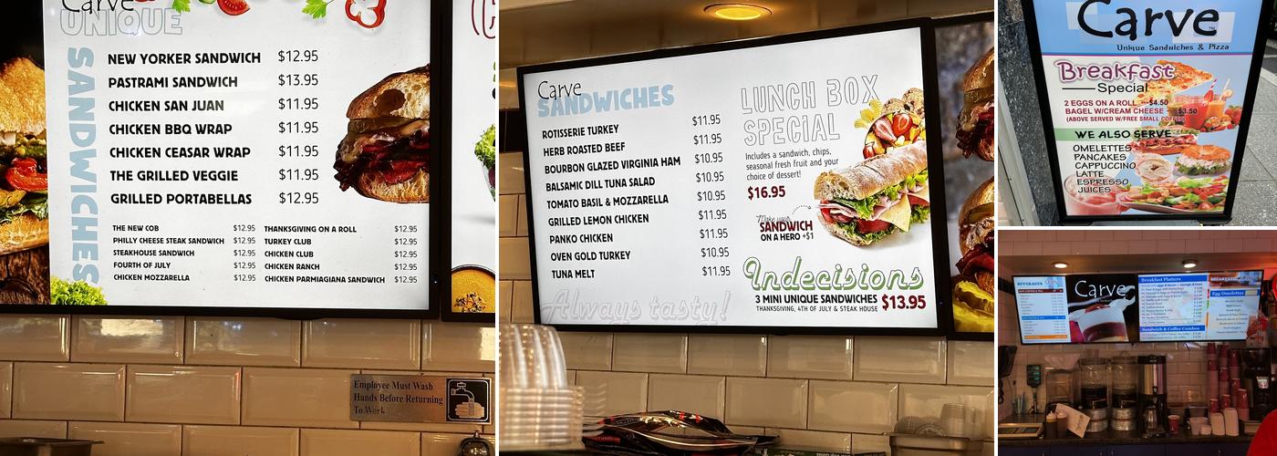 Carve: Unique Sandwiches Menu