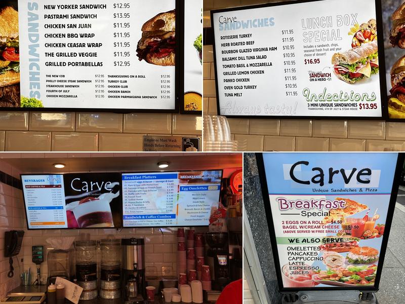 Carve: Unique Sandwiches Menu