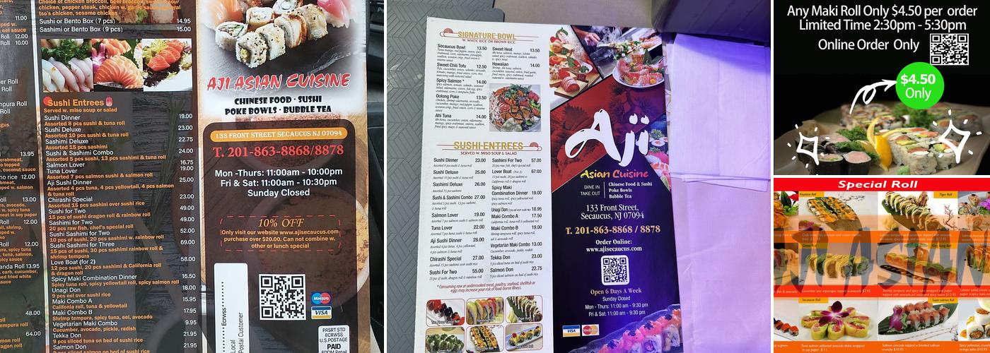 Aji Asian Cuisine Menu