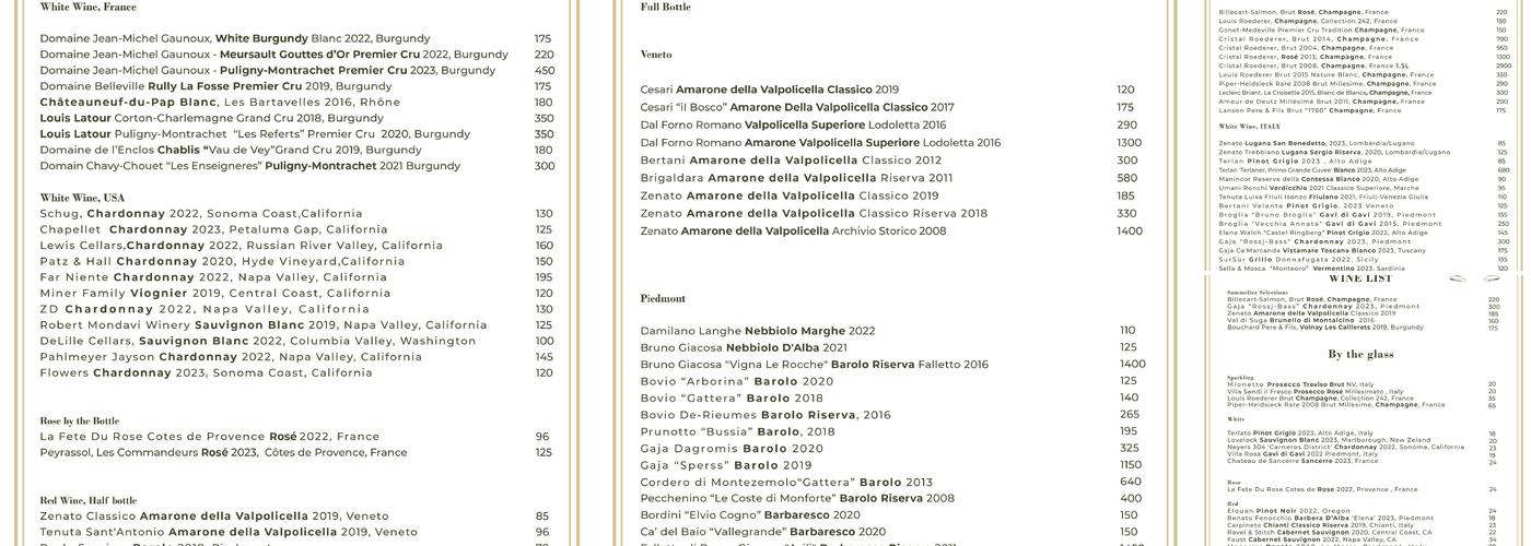 Gabriel's Bar & Restaurant Menu