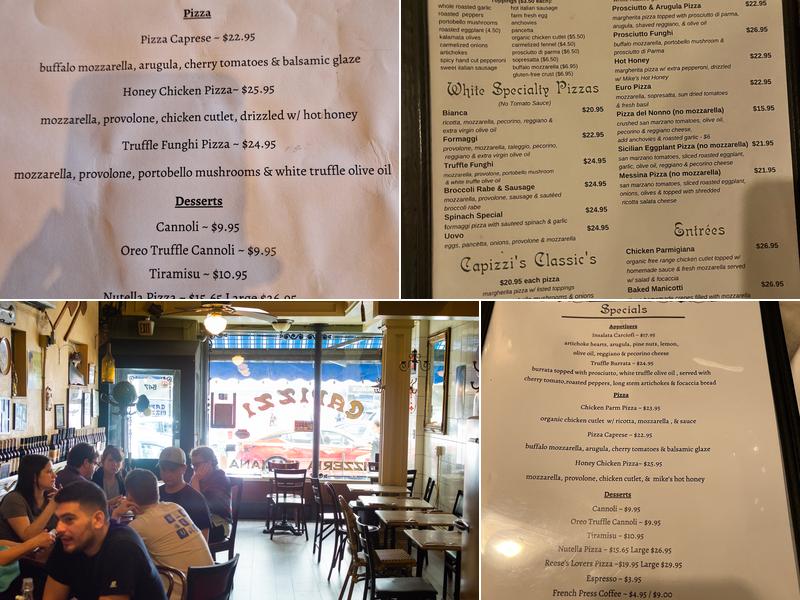 Capizzi Menu