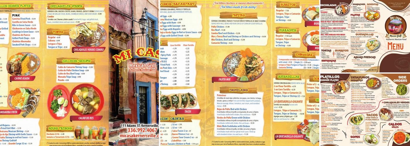 MI CASA MEXICAN GRILL Menu
