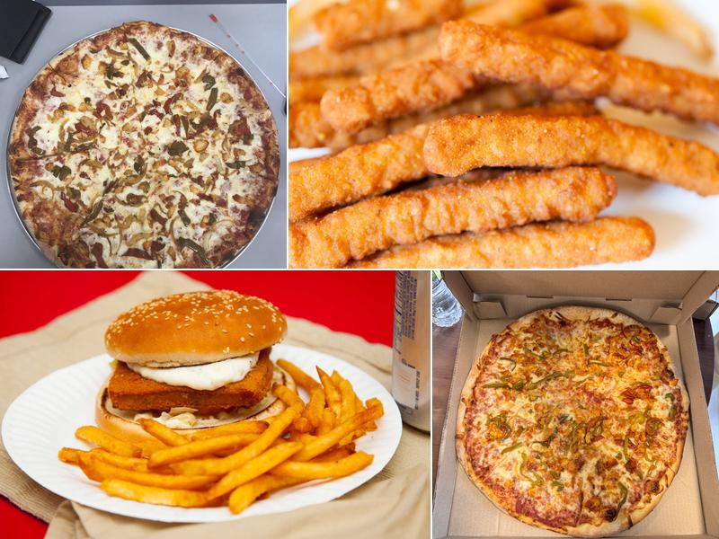 Crown fried chicken and pizza