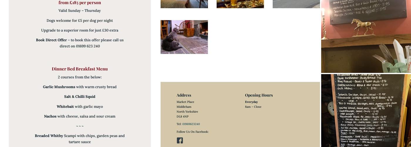 Richard Ⅲ Hotel Menu