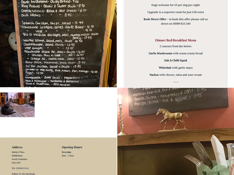 Richard Ⅲ Hotel Menu