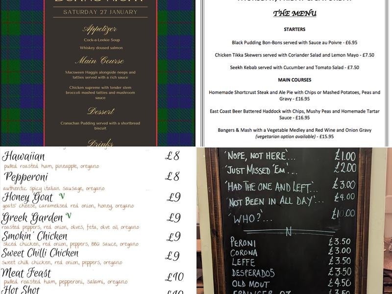 The Stanwick Arms Menu