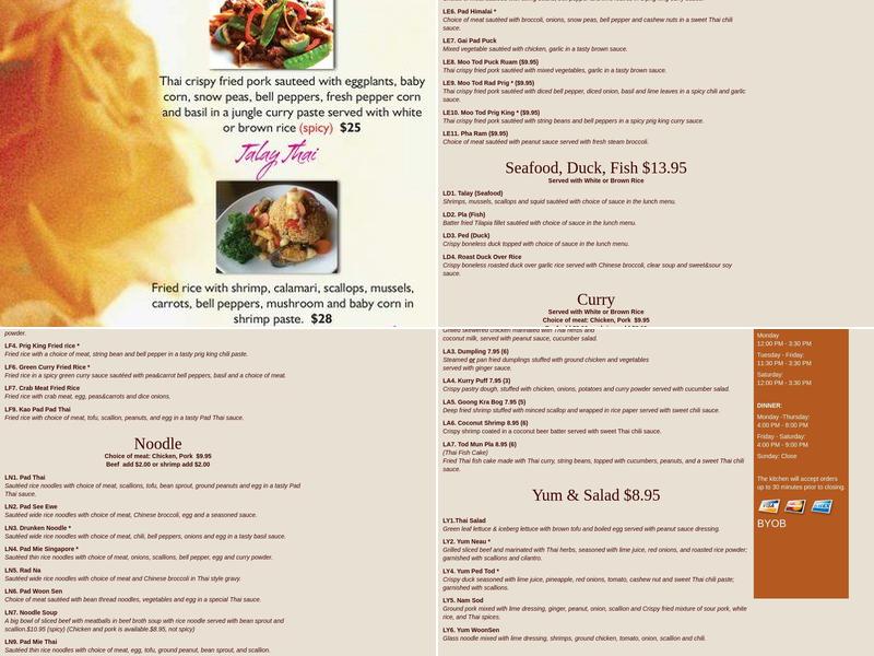 Thai Amarin Menu