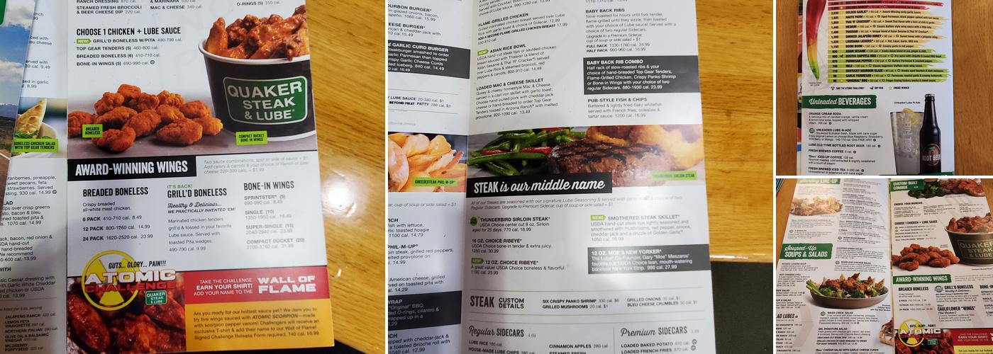 Quaker Steak & Lube Menu