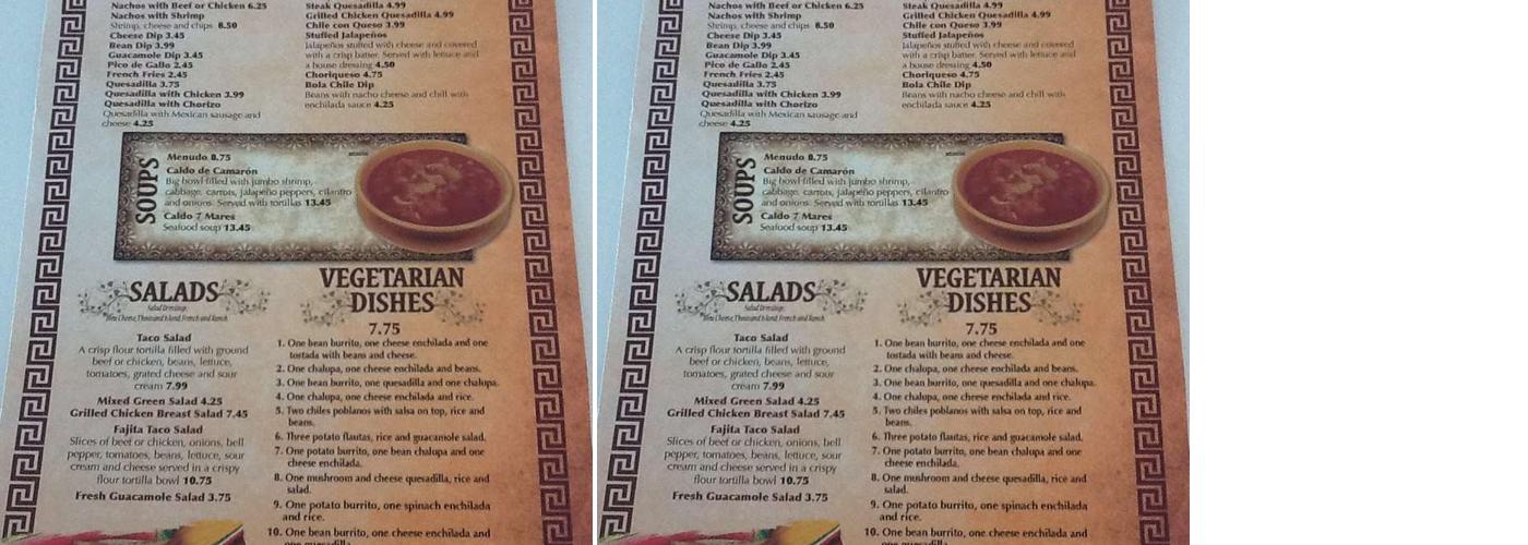 El Zarape Menu