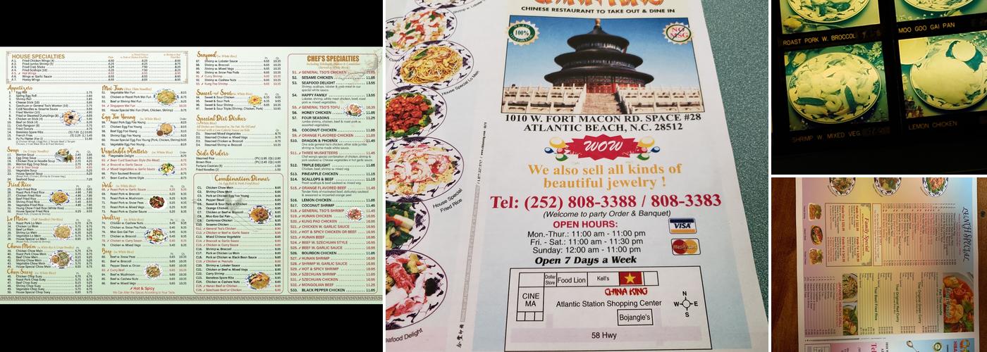 China King Menu