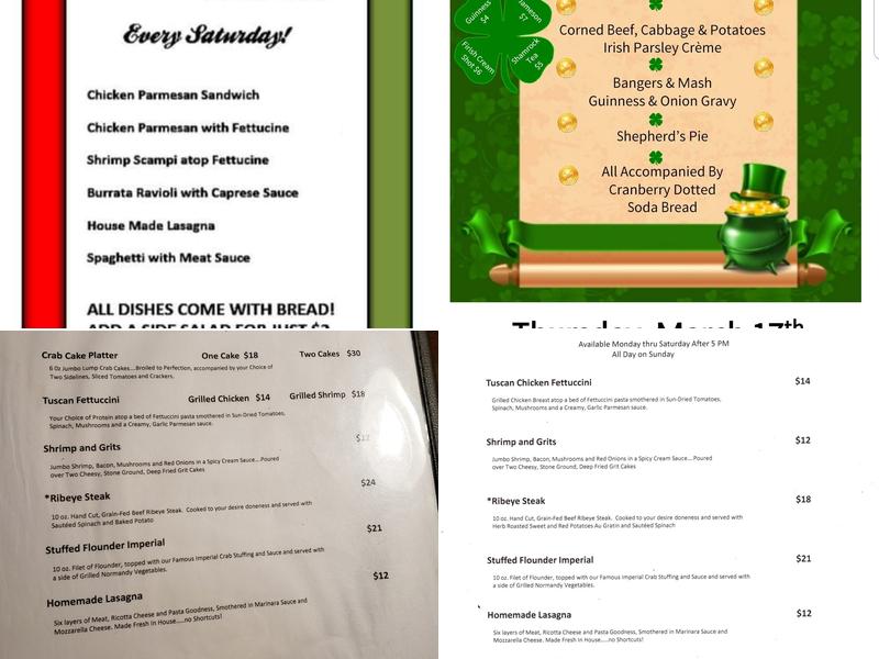TimeOut Tavern Menu