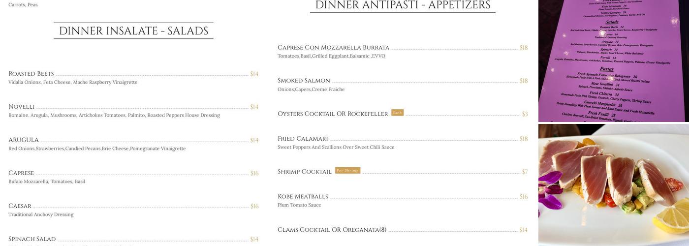 Novelli Menu