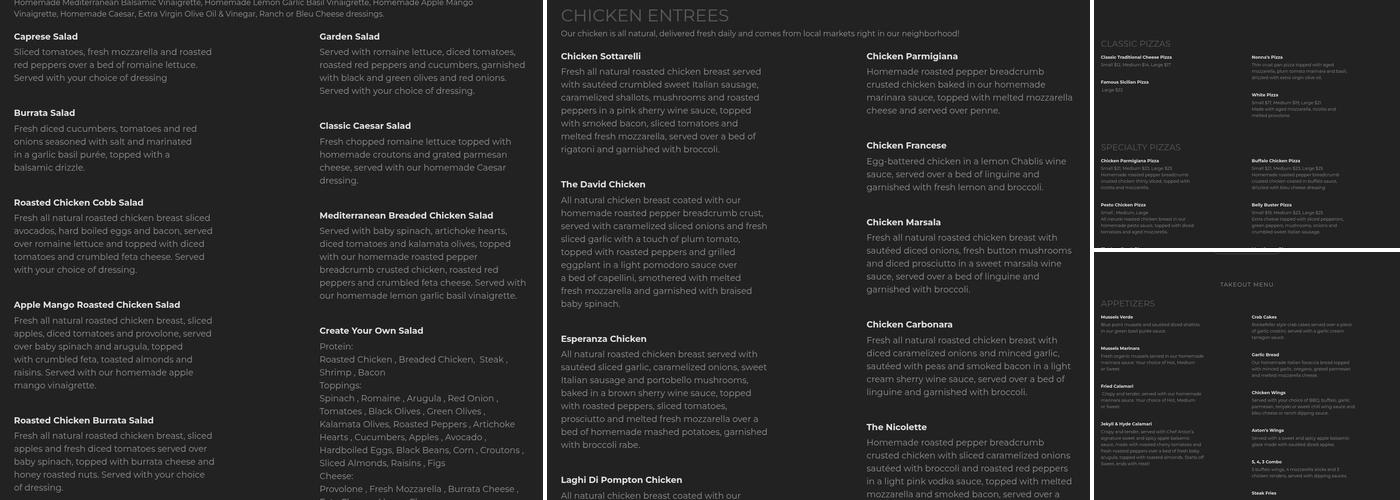 Axton's By Chef Anton Testino Menu