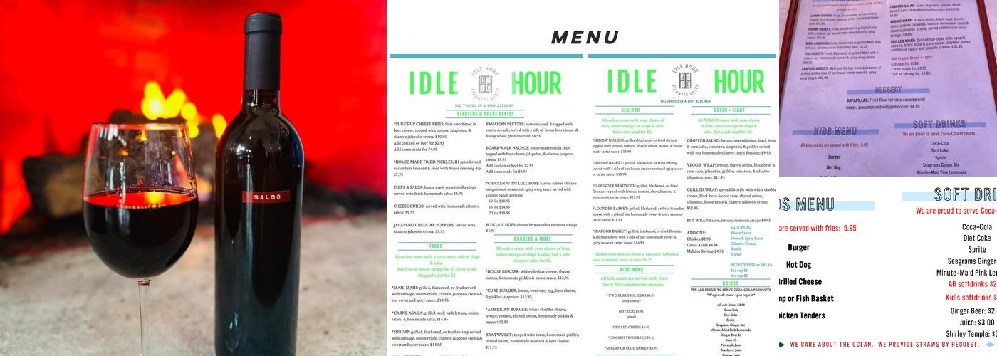 Idle Hour Biergarten Menu