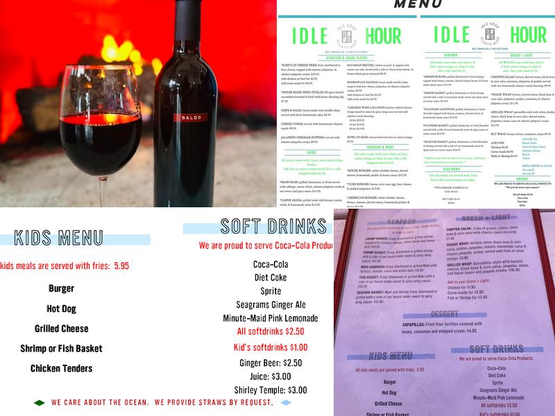 Idle Hour Biergarten Menu