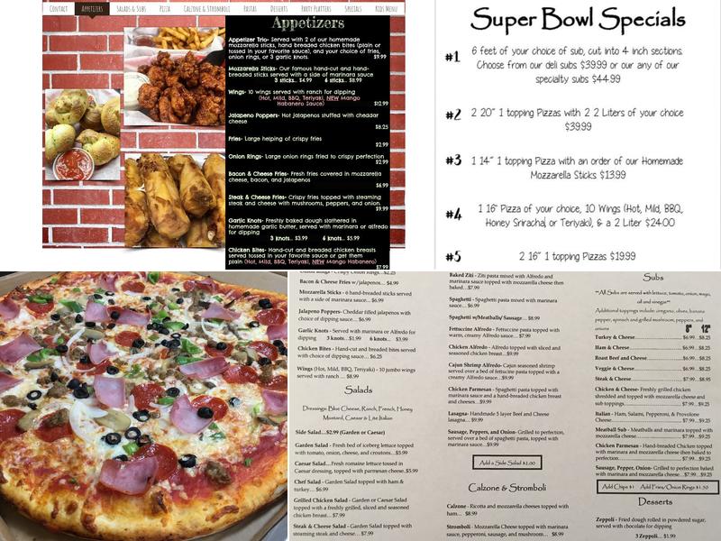 Panichellis Pizzeria Menu
