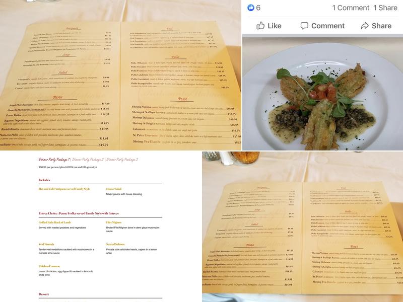 Vincenzo’s ristorante Menu