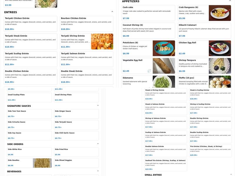 Hibachi Xpress Fairlawn Menu