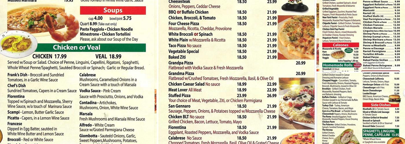 Frank's Pizza (Hopatcong) Menu