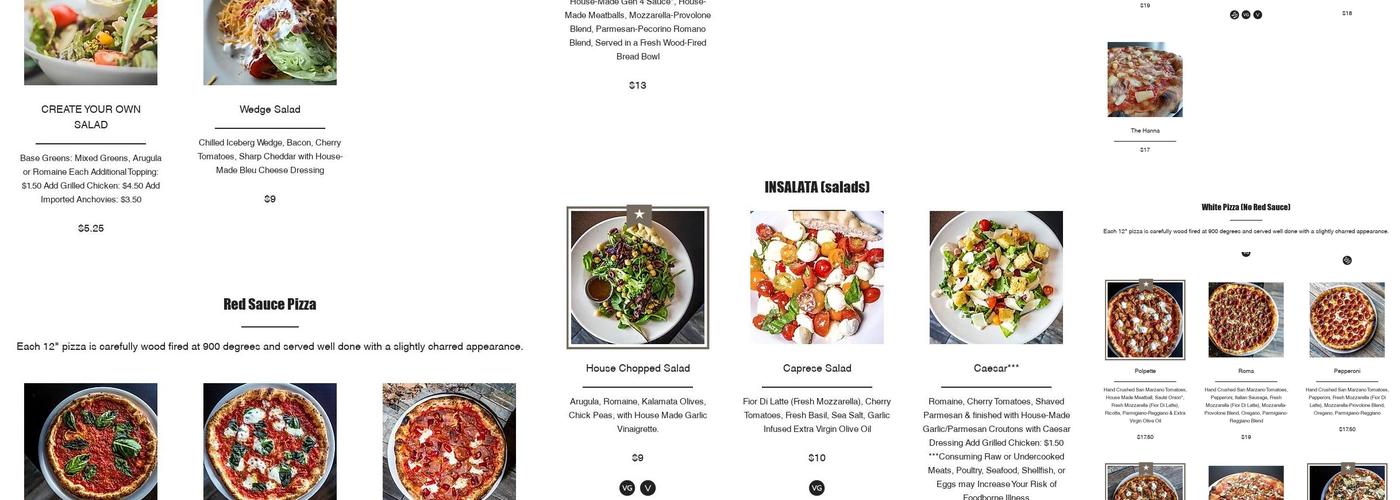 Joe's Pizza Napoli Menu