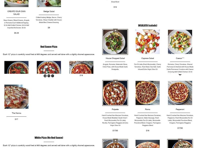 Joe's Pizza Napoli Menu